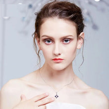 Load image into Gallery viewer, Monaco Square Swarovski Crystal Silver Necklace