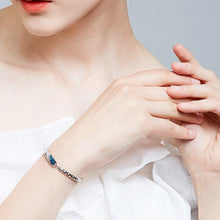 Load image into Gallery viewer, Elegant Swarovski Crystal Zircon Studded Adjustable Silver Bracelet