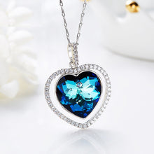 Load image into Gallery viewer, Ocean of Heart Swarovski Crystal Silver Necklace