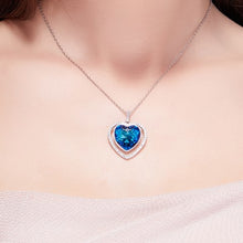 Load image into Gallery viewer, Ocean of Heart Swarovski Crystal Silver Necklace