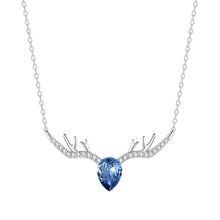 Load image into Gallery viewer, Blue Heart Swarovski Crystal Silver Necklace Set
