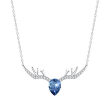 Load image into Gallery viewer, Blue Heart Swarovski Crystal Silver Necklace Set