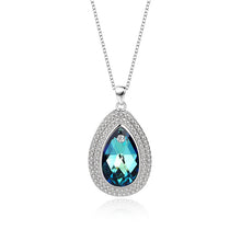 Load image into Gallery viewer, Blue Drop Swarovski Crystal Silver Necklace