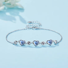Load image into Gallery viewer, Blue Ocean au Circle Swarovski Crystal Silver Bracelet