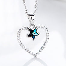 Load image into Gallery viewer, Star au Heart Swarovski Crystal Silver Necklace