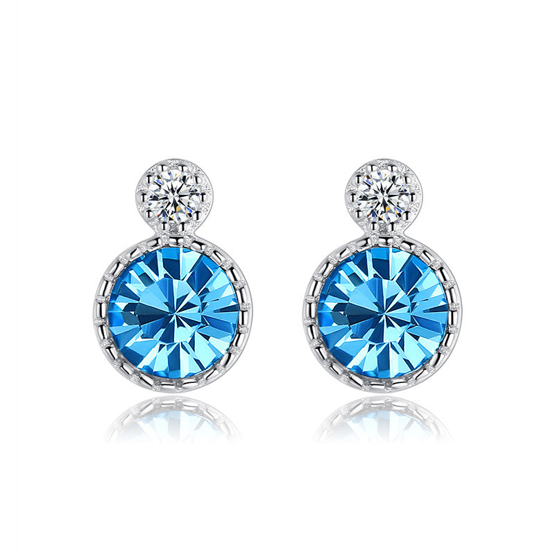 Light blue swarovski crystal earrings new arrivals