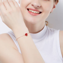 Load image into Gallery viewer, Red Rose Gold Swarovski Crystal Silver Bracelet