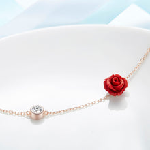 Load image into Gallery viewer, Red Rose Gold Swarovski Crystal Silver Bracelet