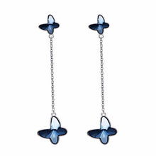 Load image into Gallery viewer, Blue Butterfly Swarovski Crystal Silver Earrings