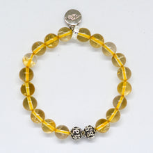 Load image into Gallery viewer, Citrine Super Stone Silver Bead Bracelet (8 MM)