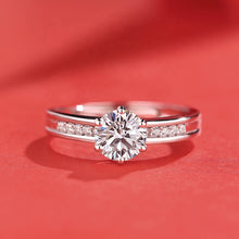 Load image into Gallery viewer, Classic Solitaire Band MOISSANITE Silver Ring
