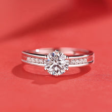 Load image into Gallery viewer, Classic Solitaire Band MOISSANITE Silver Ring