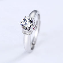 Load image into Gallery viewer, ADAM &amp; EVE Zircon Adjustable Couple Silver Ring
