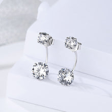Load image into Gallery viewer, Cinderella Crystal Ball Duo Zircon Silver Earrings