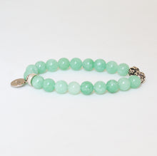 Load image into Gallery viewer, Natural Jade Stone Silver Bead Bracelet (8 MM)