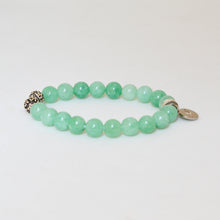 Load image into Gallery viewer, Natural Jade Stone Silver Bead Bracelet (8 MM)