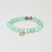 Load image into Gallery viewer, Natural Jade Stone Silver Bead Bracelet (8 MM)