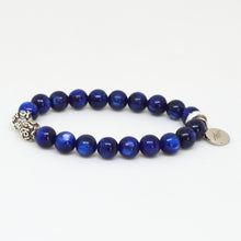 Load image into Gallery viewer, Kyanite Stone Silver Bead Bracelet (8 MM)