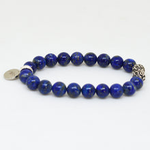 Load image into Gallery viewer, Lapis Lazuli Super Silver Bead Bracelet (8 MM)
