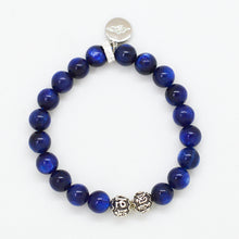 Load image into Gallery viewer, Kyanite Stone Silver Bead Bracelet (8 MM)
