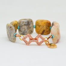 Load image into Gallery viewer, Lace Agate Natural Stone Square Bead Bracelet