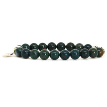 Load image into Gallery viewer, Natural Bloodstone Silver Bead Bracelet (8 MM)