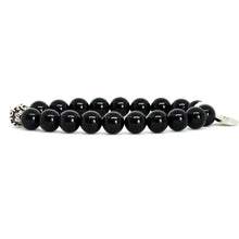Load image into Gallery viewer, Tourmaline Stone Silver Bead Bracelet (8 MM)