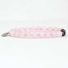 Load image into Gallery viewer, Rose Quartz Stone Silver Bead Bracelet (8 MM)