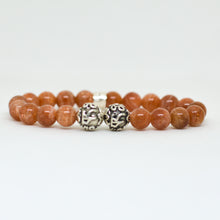 Load image into Gallery viewer, Sunstone Super Silver Bead Bracelet (12 MM)
