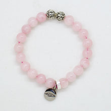Load image into Gallery viewer, Rose Quartz Super Silver Bead Bracelet (8 MM)