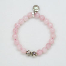 Load image into Gallery viewer, Rose Quartz Super Silver Bead Bracelet (8 MM)