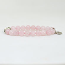 Load image into Gallery viewer, Rose Quartz Super Silver Bead Bracelet (8 MM)