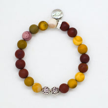 Load image into Gallery viewer, Mookaite Jasper Matte Silver Bead Bracelet (8 MM)