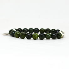 Load image into Gallery viewer, Canadian Jade Stone Silver Bead Bracelet (8 MM)