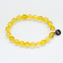 Load image into Gallery viewer, Citrine Stone Flat Silver Bead Bracelet (8 MM)

