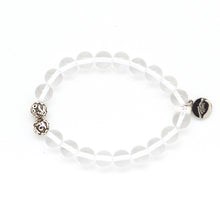 Load image into Gallery viewer, Clear Quartz Stone Silver Bead Bracelet(8 MM)