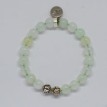 Load image into Gallery viewer, Green Opal Stone Silver Bead Bracelet (8 MM)