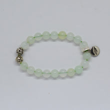 Load image into Gallery viewer, Green Opal Stone Silver Bead Bracelet (8 MM)