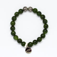 Load image into Gallery viewer, Jade Super Stone Silver Bead Bracelet (8 MM)