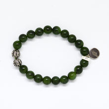 Load image into Gallery viewer, Jade Super Stone Silver Bead Bracelet (8 MM)
