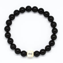 Load image into Gallery viewer, Tourmaline Stone Infinity Silver Bead Bracelet (8 MM)