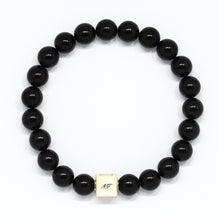 Load image into Gallery viewer, Tourmaline Stone Infinity Silver Bead Bracelet (8 MM)