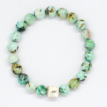 Load image into Gallery viewer, Peru Turquoise Infinity Silver Bracelet (8 MM)