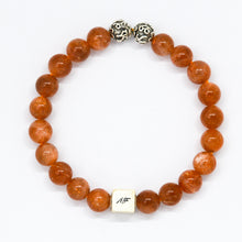 Load image into Gallery viewer, Sunstone Infinity Round Silver Bracelet (8 MM)