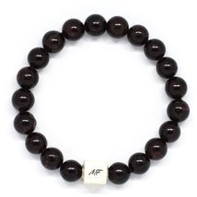 Load image into Gallery viewer, Garnet Stone Infinity Silver Bead Bracelet (8 MM)
