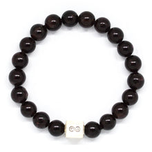 Load image into Gallery viewer, Garnet Stone Infinity Silver Bead Bracelet (8 MM)