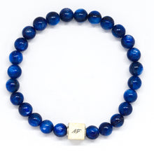 Load image into Gallery viewer, Kyanite Infinity Silver Bead Bracelet (6 MM)