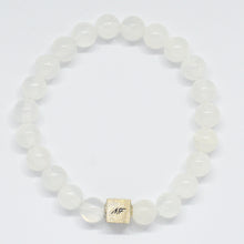 Load image into Gallery viewer, Selenite Infinity Silver Bead Bracelet (8 MM)