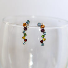 Load image into Gallery viewer, Colorful Swarovski Crystal Dangling Silver Earrings
