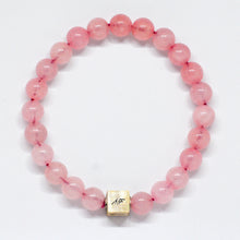 Load image into Gallery viewer, Rose Quartz Super Infinity Silver Bead Bracelet (8 MM)